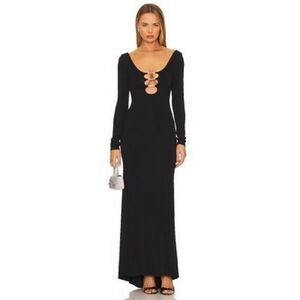 Alice + Olivia Women's Black Kalena Embellished Cutout Maxi Dress Size 14 NWOT